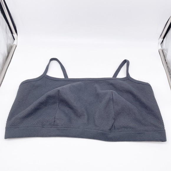 Auden Women's Gray Waffle Knit Comfort Bralette Bra Crop Top Size 3X - Picture 2 of 6